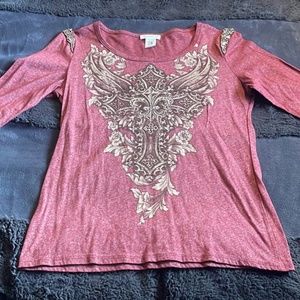 Buckle Brand Quarter Sleeve Top